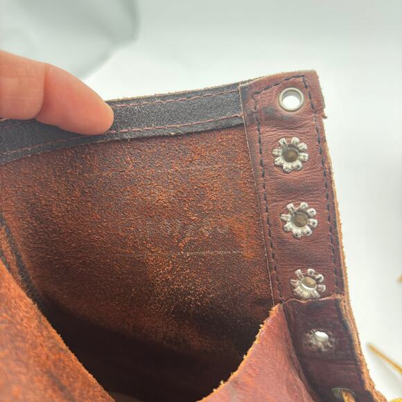 Vintage 70s Red Wing Amber Iron Ranger Steel Toe Combat Boots Men's 8.5 - Picture 9 of 11